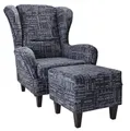 Produktbild: Supellex Ohrensessel Sofia Relaxsessel mit Hocker – Carpe Diem Anthrazit