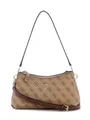 Produktbild: GUESS Schultertasche Umhängetasche Noelle II Tri Compartment Shoulder Crossbody Bag Latte Logo/Brown braun