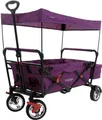 Produktbild: FUXTEC Bollerwagen Purpur FX-CT500 - mit Sonnendach | bis 75Kg | Klappbar | Feststellremse | inkl. Hecktasche| gummi Profil Räder | 128cm x60cm x102cm Purpur