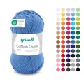 Produktbild: Gründl Wolle Cotton Quick uni - dünne Wolle zum Häkeln - Strickgarn - Häkelgarn - Glänzend und hautfreundlich - 100% Baumwolle - 1 Knäuel 50 g / 125 m - Nadelstärke 3-4 - ozean