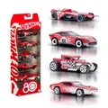 Produktbild: Hot Wheels Spielzeugautos, 5er-Pack Spielzeugautos im Maßstab 1:64 mit Deko und Verpackung zum Sammeln, Core Mattel 80. Jubiläum, Set mit 5 Fahrzeugen, JGK08