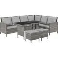 Produktbild: Svita Madison Rattan-Lounge Ecksofa Rattan-Lounge Gartenmöbel-Set Grau