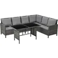 Produktbild: Svita Madison Rattan-lounge Ecksofa Rattan-lounge Gartenmöbel-set Garnitur Grau