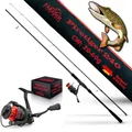 Produktbild: Paradox Fishing Firetiger Spinnrute mit Rolle I 2,4m 20-60g mit 4000 Rolle I Spinnruten perfekt für Hecht Rute - Angelrute Hecht Hechtrute Hecht Spinnrute