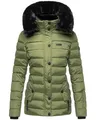 Produktbild: Navahoo Damen warme Winter Steppjacke mit abnehmbarer Kunstfell-Kapuze Milianaa Pine Olive Gr. XS