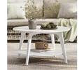 Produktbild: VASAGLE Couchtisch rund Wohnzimmertisch holz Beistelltisch braun (inkl. Zubehörpaket & Anleitung), 2 Ebenen, Ø 80 cm, modern, skandinavisch, einfache Montage