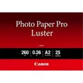 Produktbild: Canon Fotopapier Luster LU-101 glänzend weiß - (DIN A2, 25 Blatt) für Tintenstrahldrucker - PIXMA Drucker 42x59,4 cm (260 g/qm), 2511818, 2 5 Blatt