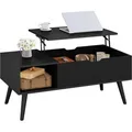 Produktbild: Woltu Couchtisch, Schwarz, Holzwerkstoff, Rechteckig, konisch, 100x43x50 cm, Wohnzimmer, Wohnzimmertische, Couchtische