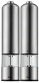 Produktbild: Silit Elektrische Mühle Set 2-teilig, 23 cm, Salz und Pfeffermühle elektrisch, unbefüllt, Gewürzmühlen, Mühle für Salz, Pfeffer, Chillischoten, Keramikmahlwerk, Edelstahl, Acrylglas