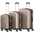 Produktbild: Zelsius Koffer Set 3 Stück, Champagner | ABS Hartschalenkoffer mit Zahlenschloss, Doppelrollen und Innen Trennwand | Handgepäckkoffer, Hartschalenkoffer Set 3 teilig, Trolley, Koffer Groß, Luggage Set