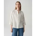 Produktbild: OPUS Hemdbluse FANARI aus nachhaltigem Viskosemix Crash Optik, Schlitze in den Seiten, Perlmuttknöpfe beige 44