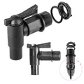 Produktbild: KADAX Auslaufhahn für Regentonne, 3/4 Zoll Wasserhahn aus Kunststoff, Zapfhahn mit Dichtung und Kontermutter Dichtband, Hahn für Wassertank (Schwarz, 84 mm)