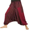 Produktbild: GURU SHOP Haremshose, Gestreifte Patchwork Pluderhose, Pumphose, Aladinhose - Weinrot, Damen, Baumwolle