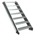 Produktbild: 7 Stufen Stahltreppe Breite 90cm Geschosshöhe 100-140cm / Robuste Außentreppe/Wangentreppe/Stabile Industrietreppe für den Außenbereich/Inklusive Zubehör