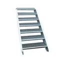 Produktbild: SRM Design Außentreppe 7 Stufen Stahltreppe Breite 90 cm Geschosshöhe 100-140cm inkl. Zubehör