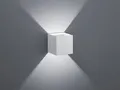 Produktbild: Moderner Kubus in Alu gebürstet UP & DOWN LED Treppenhausbeleuchtung 10x10x10 cm