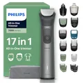 Produktbild: PHILIPS Multigroom Series 7000 All-in-One 17-teiliger Barttrimmer und Haarschneider für Gesicht, Kopf und Körper, selbstschärfende Metallklingen, 26 Längeneinstellungen (0,5-20 mm), Modell MG7961/15