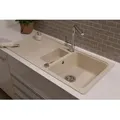 Produktbild: Küchenspüle Einbauspüle Spülbecken Granit 100 x 50 Vanille Creme Respekta Austin
