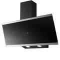 Produktbild: PKM Schräghaube S33-90A+BTH | Kopffreihaube | Dunstabzugshaube | 90 cm Breite | Glas mit Edelstahl | schwarz | Touch Control und Display | Abluft | Umluft