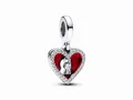 Produktbild: Pandora 793119C01 - Rotes Herz & Schlüsselloch Doppelter Charm-Anhänger - Sterling Silber - Zirkonia Rot