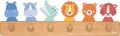 Produktbild: 60689 Garderobe Tierfreunde aus Holz mit 6 Haken, 40 x 6 x 12 cm, Bunte Kinde...