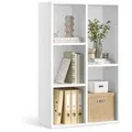 Produktbild: VASAGLE Bücherregal Standregal, Bücherschrank, mit 4/5/7/8 Fächern, Büroregal, Würfelregal, Standregal weiß 50 cm x 80 cm x 24 cm