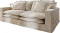 Produktbild: DELIFE Big-Sofa Noelia Elfenbeinfarben 240x145 cm mit Kissen Hussensofa Sofa Couch