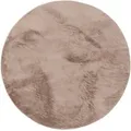 Produktbild: Benuta - Basic Kunstfaser Fellteppich Furry - Taupe Rund 120 Cm - Weicher Wohnzimmerteppich - Anti-rutsch-rückseite - Waschbar - Für Fußbodenheizung Geeignet