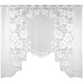 Produktbild: Arsvita M-Bogen Gardine weiß in den Maßen: 150 x 120 cm (BxL) - Design: Blumen