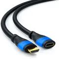 Produktbild: 7,5m HDMI Verlängerung - HDMI 2.0 kompatibel 1080p 2160p 4K 3D deleyCON