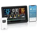 Produktbild: Brandson Funk mit Außensensor, Funkwetterstation, Wlan/WIFI, App Wetterprognose Wetterstation (mit Außensensor, Farbdisplay, UV-Index, Barometer, Luftfeuchtigkeit, Wecker)