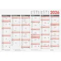 Produktbild: Brunnen Tischkalender 1070130006, Jahr 2026, Tafelkalender, 6 Monate = 1 Seite, A3