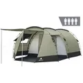 Produktbild: CampFeuer Zelt Super+ für 4 Personen, Olivgrün / Schwarz, XXL Tunnelzelt mit 2 Eingängen und Vordach - Grün/Schwarz