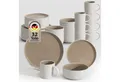 Produktbild: Hausfelder Geschirr-Set Steingut Geschirr, Tafelservice Set 32teilig, Teller, Schalen, Becher (32-tlg), 8 Personen, Steinzeug, Steinzeug, spülmaschinen- & mikrowellengeeignet, Reaktivglasur