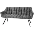 Produktbild: riess-ambiente Sitzbank PAPILLON - 165cm champagner beige mit Lehnen schwarzes Metallgestell Esszimmer