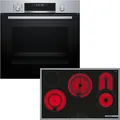 Produktbild: Bosch HBD672LS82 - Backofen & Elektrokochfeld mit 5 Jahre Garantie, HBG578BS3 & PKC845FP1D, Mit Rahmen aufliegend, 80 cm
