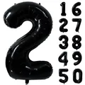 Produktbild: Schwarz Nummer Folienballon 40 Zoll 0 to 9 in Helium Zahlenballon Luftballon ...