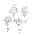Produktbild: Garderobe Haken Wandhaken  weiß Shabby Nostalgie Metallhaken Vintage 4er Set