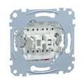 Produktbild: Schneider Electric Merten Doppel-Wechselschalter-Einsatz, Steckklemmen, 1-polig, 10AX, AC, 250V, IP20, Artikelnummer MEG3126-0000