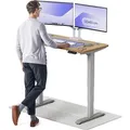 Produktbild: Desktronic HomePro Elektrisch höhenverstellbarer Schreibtisch 120x60cm Massive Eiche/Graumit Memory-Funktion, Anti-Kollisions Technologie, USB-A u... - Grau