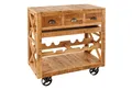 Produktbild: riess-ambiente Servierwagen BODEGA 86cm natur / schwarz, (Einzelartikel, 1 St), Küche · Massivholz · mit Weinregal · Barschrank