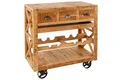 Produktbild: Küchenwagen Mangoholz massiv B: 86 cm mit Rollen Schublade Bar Schrank Wagen