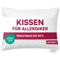 Produktbild: Clinotest Kopfkissen Polykissen Gesteppt, Füllung: 350g, Bezug: Polyester, für jede Schlafposisiotn geeigent, 95°C waschbar & trocknergeeignet, bewährte Qualität aus Hotellerie weiß 40 cm x 60 cm