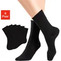 Produktbild: Socken H.I.S, Damen, Gr. 35-38, schwarz (6x schwarz), Baumwolle, Elasthan, Polyamid, unifarben, elastisch, Socken Socken, mit Komfortbund auch für Diabetiker geeignet, Topseller