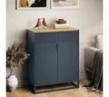 Produktbild: skølm Kommode Izar aus Metall (Anthrazit, mit MDF-Ablagefläche), Highboard mit Doppeltür & höhenverstellbare Einlegeböden