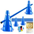 Produktbild: all Pets United® Steckhürden Set für Hunde; Agility Trainingszubehör für Hunde & Pferde; Hürdenset mit Stange & Hütchen für Tier & Fußballtraining; Wetterfest & Stabil (4 Sets)
