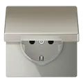 Produktbild: Jung ES1520KIKL Schutzkontakt-Steckdose, 16 A 250 V ~, SAFETY+, Klappdeckel, Serie LS, Edelstahl