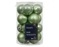 Produktbild: 16-TLG. Christbaumkugelset Glas 3,5 cm Grün Matt & Glitter für Weihnachtsdeko