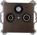 Produktbild: Kopp Paris Antennensteckdose TV/RF/SAT, Einzel-und Stichleitungsdose für Einzelanlagen und entkoppelte Stichleitungen im SAT-und Kabelfernsehen, digitaltauglich, IP20, palisander-braun, 921426080