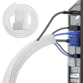 Produktbild: Kabelschlauch weiß(Länge 3m, Durchmesser 12 bis 20mm erweiterbar), selbstschließend kabelschutz für Usb Kabel Stromkabel Audio Video Kabel verstec, Kabelschutzschlauch Schutz vor kauenden Haustieren
